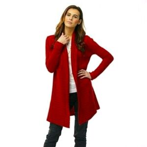 SNAPDRAGON Cranberry Cashmere Ribbed Sweater S/M